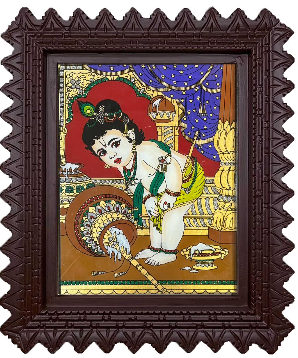 Krishna Glass Painting