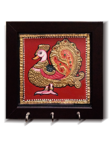 Peacock Tanjore Painting key holder | Ready to Ship | Same Day Delivery